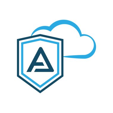 Kartal Kalkanı Bulut logosunun Çizim Vektörü grafiği