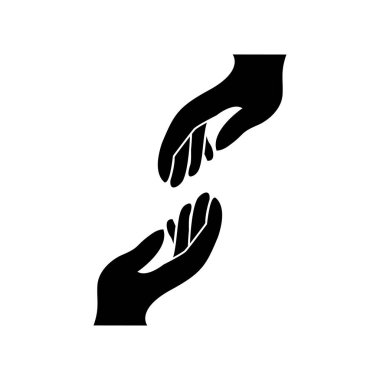 Yardım elinin İllüstrasyon Vektörü grafik tasarımı