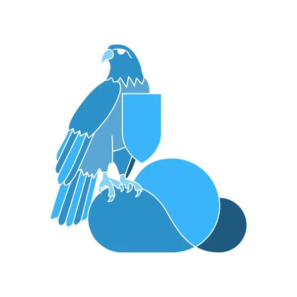 Ilustração Gráfico Vetorial Logotipo Nuvem Escudo Águia — Vetor de Stock