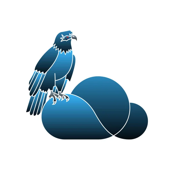 Εικονογράφηση Διάνυσμα Γραφικών Του Αετού Ασπίδα Σύννεφο Λογότυπο — Διανυσματικό Αρχείο