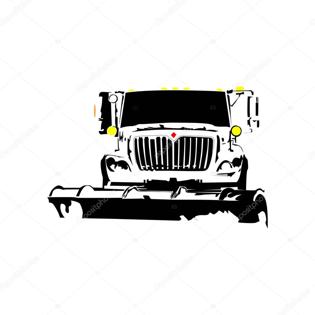 Illustration Vector graphic of snow removal truck logo design