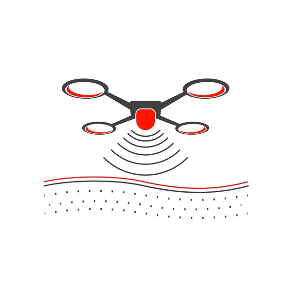 Εικονογράφηση Διάνυσμα Γραφικών Του Σχεδιασμού Λογότυπου Drone — Διανυσματικό Αρχείο
