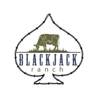 Blackjack Ranch tasarımının İllüstrasyon Vektörü grafiği