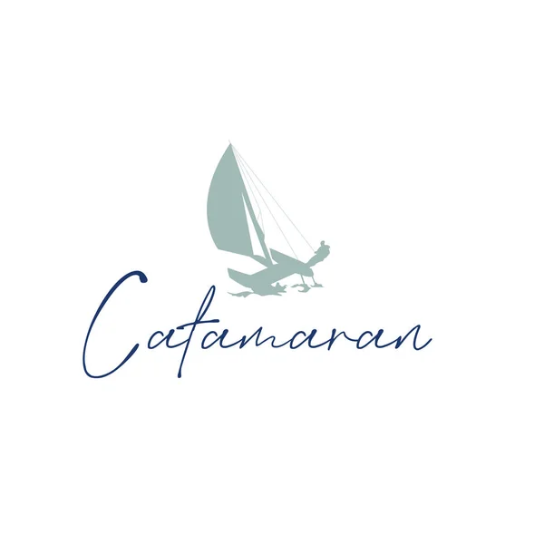 Katamaran tekne tasarımının görsel vektör grafiği