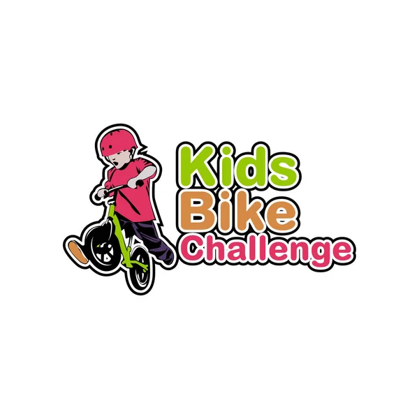 儿童自行车挑战设计的说明性矢量图形 — 图库矢量图片