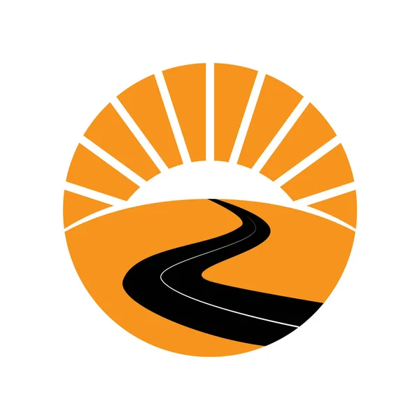 Güneş ve yol tasarımının İllüstrasyon Vektörü