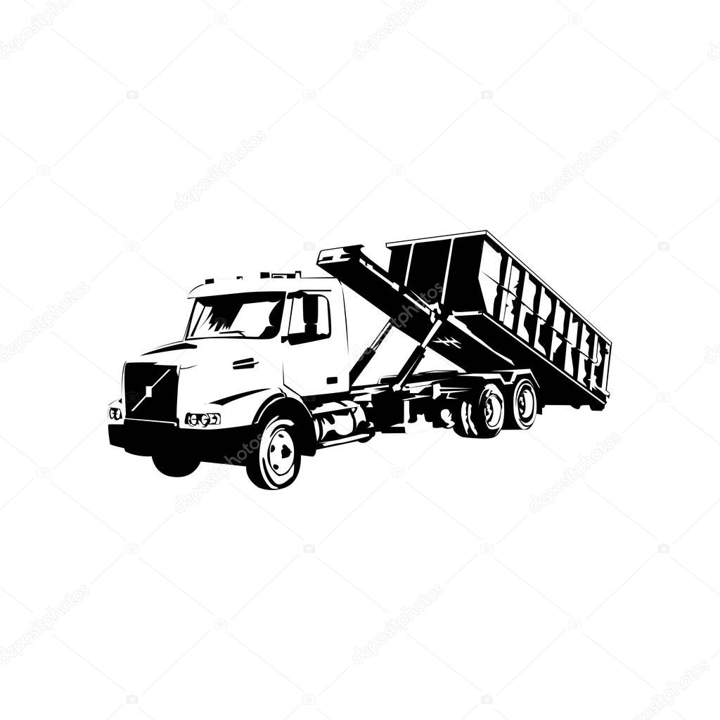 Illustration Vector graphic of dumpster truck design