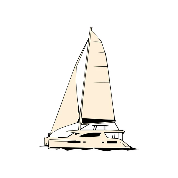 Illustration Vector Graphic Sailing Boat Design — Stock Vector