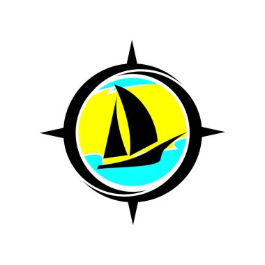 Pusula ve gemi tasarımının İllüstrasyon Vektörü grafiği