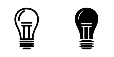 Ampul simgesi illüstrasyon vektör tasarım şablonu