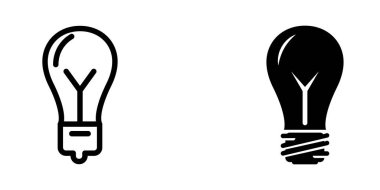 Ampul simgesi illüstrasyon vektör tasarım şablonu