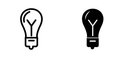 Ampul simgesi illüstrasyon vektör tasarım şablonu