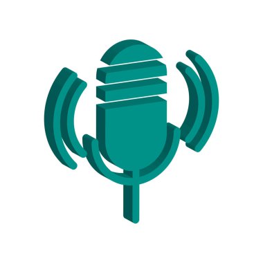 Mic simge illüstrasyon vektör tasarım şablonu