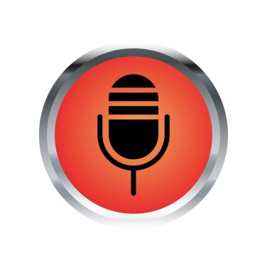 Mic simge illüstrasyon vektör tasarım şablonu