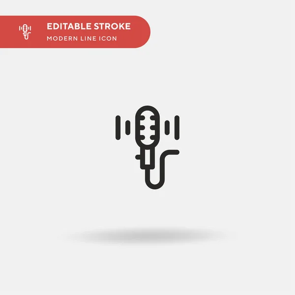 Microphone Simple Vector Icon Illustration Symbol Design Template Web Mobile — Stock Vector