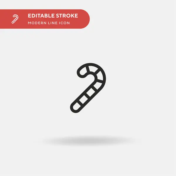 Candy Cane Ícone vetorial simples. Modelo de design de símbolo de ilustração para elemento UI móvel da web. Pictograma moderno de cor perfeita em curso editável. Ícones Candy Cane para o seu projeto de negócio —  Vetores de Stock