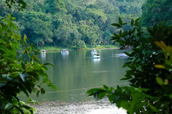 Passeios Barco Lago Pookkode Wayanad Kerala Lago Água Doce Cênica — Fotografia de Stock