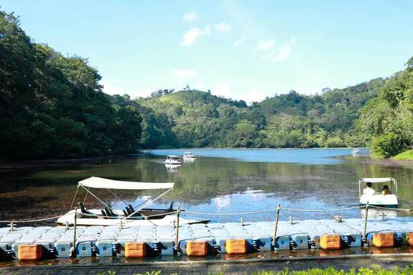 Bateau Lac Pookkode Wayanad Kerala Lac Eau Douce Pittoresque — Photo