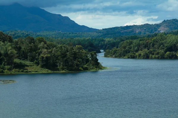 Красивый Пейзаж Плотины Караппужа Wayanad Керала Длинный Выстрел — стоковое фото