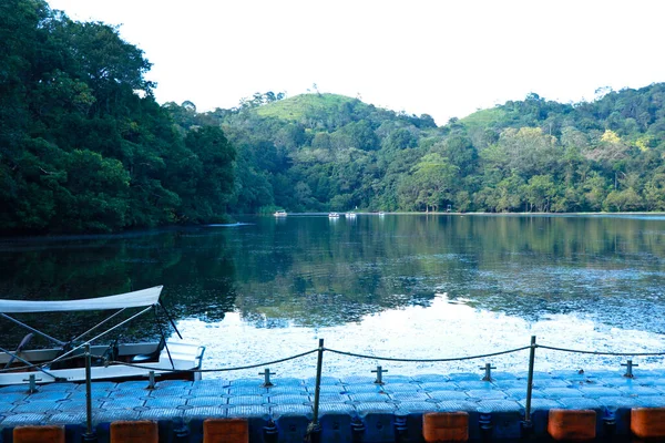 Bootsfahrt Auf Dem Pookkode See Wayanad Kerala Einem Malerischen Süßwassersee — Stockfoto