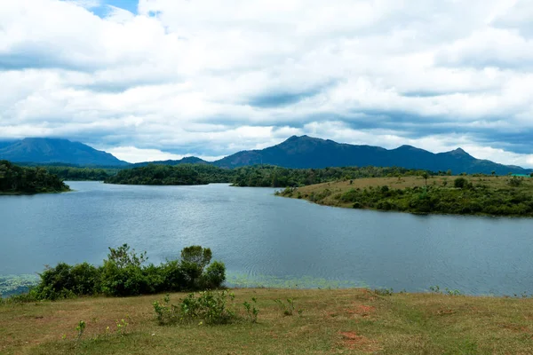 Красивый Пейзаж Плотины Караппужа Wayanad Керала Длинный Выстрел — стоковое фото