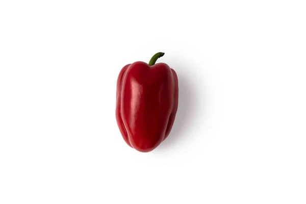 Red Pepper Isolado Fundo Branco Pimenta Vermelha Fresca Capsicum — Fotografia de Stock