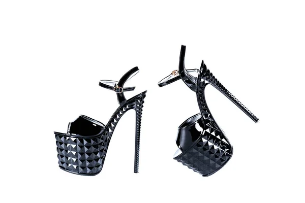 Chaussures Striptease Des Chaussures Talons Hauts Bandes Trois Pour Poledance — Photo