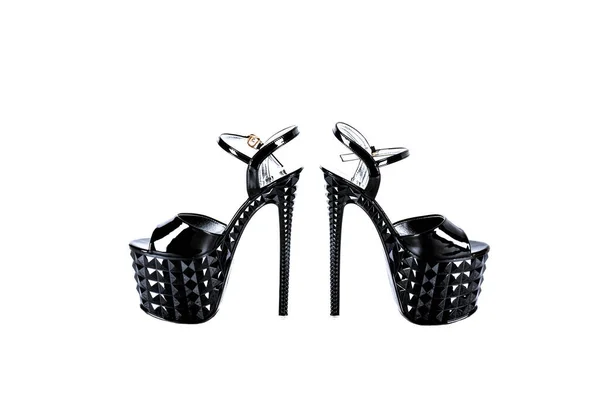 Chaussures Striptease Des Chaussures Talons Hauts Bandes Trois Pour Poledance — Photo