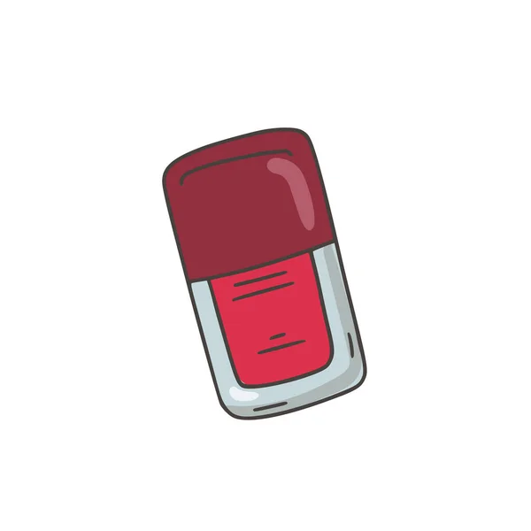 Botella Vidrio Con Esmalte Uñas Rojo Producto Maquillaje Belleza Cosas — Archivo Imágenes Vectoriales