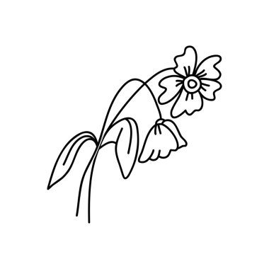 Solmuş bir buket çiçek. Aşkın sonunun sembolü. Sevgililer Günü konsepti. Doğrusal karalama stili. İzole edilmiş beyaz arkaplanda vektör. Kartlar, davetiyeler, dövmeler, kıyafet tasarımları için