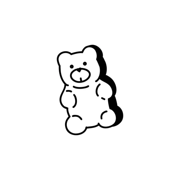 Cute Gummy Bear Jelly Fruit Candy Linear Doodle Style Vector Royalty Free Stock Vectors