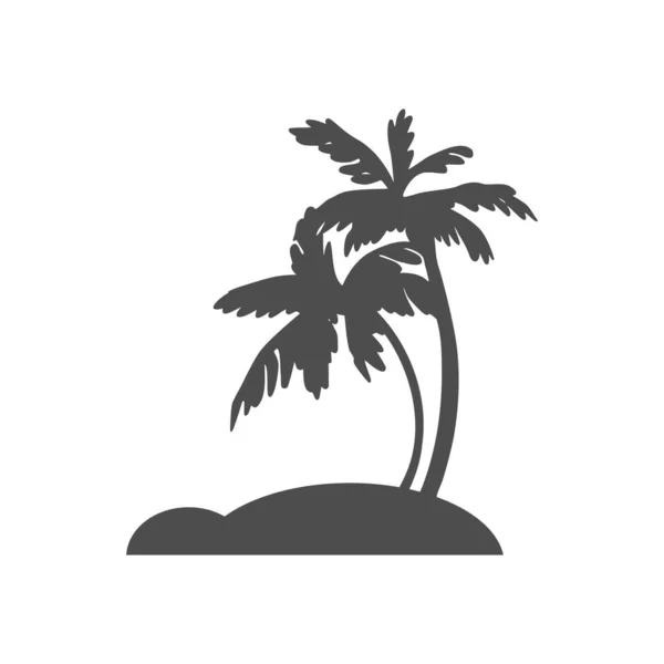 Silhueta Preta Uma Palmeira Folhas Tropicais Coco Palmeira Exótico Esboço — Vetor de Stock