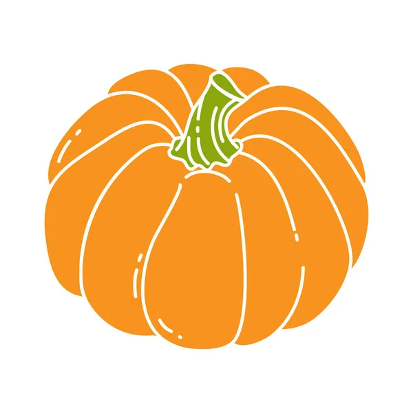 Illustration Citrouille Orange Dans Style Doodle Citrouille Symbole Halloween Automne — Image vectorielle