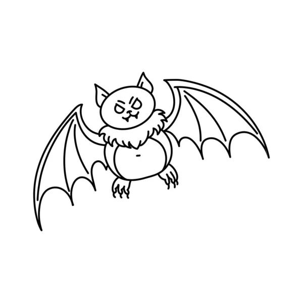 박쥐는 뱀파이어입니다 할로윈 마법의 상징이지 Doodle 스타일 배경에 벡터화 초대장 — 스톡 벡터