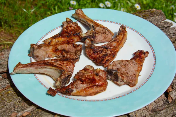 Izgara kuzu pirzolası ve İtalyan barbeküsü.