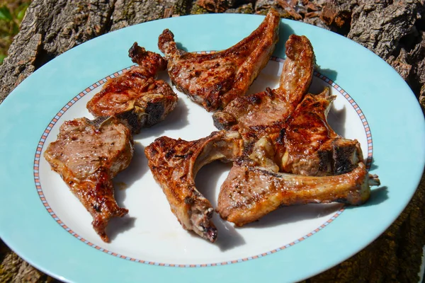 Italian Barbeque Grilled Lamb Chops — Stock Photo, Image