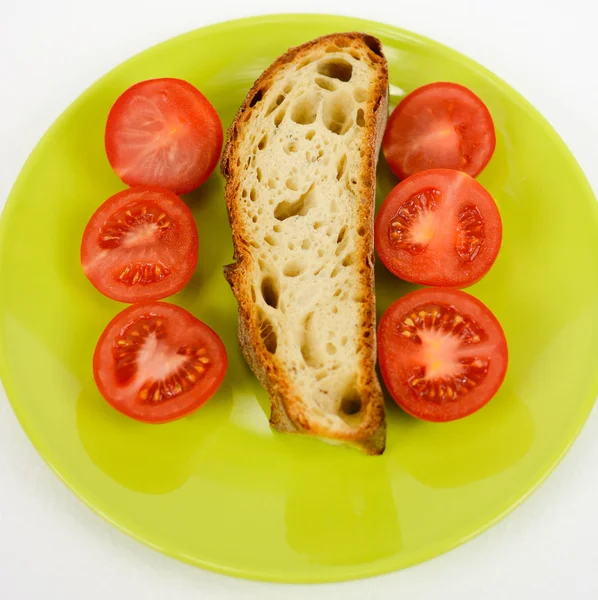 Dieta mediterrânea pão italiano e tomate — Fotografia de Stock