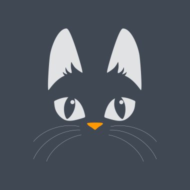 Kedi. Logosunu görmeniz gerekir. Vektör grafikleri.