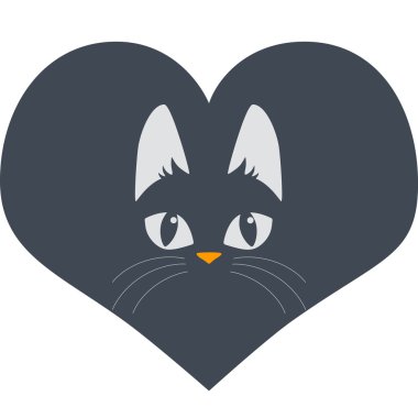 Kedi. Logosunu görmeniz gerekir. Vektör grafikleri.