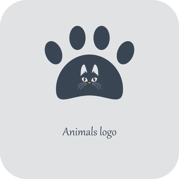 Silhueta de uma pata de gato. Logotipo da clínica veterinária. Imagem vetorial . — Vetor de Stock