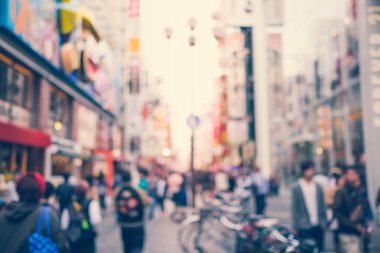 Arka plan bulanık - street Dotonbori Osaka, Japonya. 