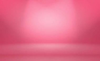 Soyut boş açık pembe stüdyo odası arka planı, ürün gösterimi, afiş, şablon için montaj olarak kullan.