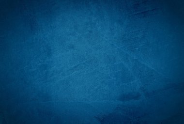 Vintage grunge mavi beton doku stüdyo duvarı arka planı vignette ile.