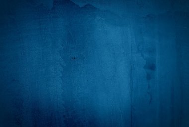 Vintage grunge mavi beton doku stüdyo duvarı arka planı vignette ile.