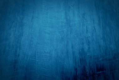 Vintage grunge mavi beton doku stüdyo duvarı arka planı vignette ile.