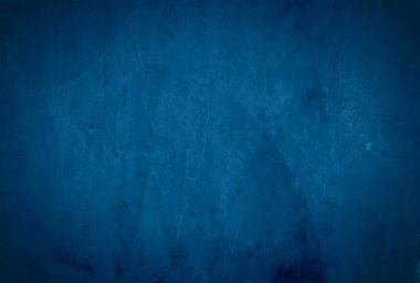 Vintage grunge mavi beton doku stüdyo duvarı arka planı vignette ile.