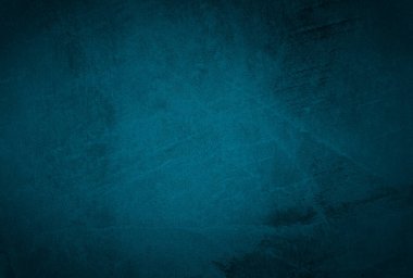 Vintage grunge mavi beton doku stüdyo duvarı arka planı vignette ile.