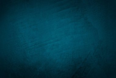 Vintage grunge mavi beton doku stüdyo duvarı arka planı vignette ile.