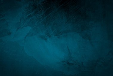 Vintage grunge mavi beton doku stüdyo duvarı arka planı vignette ile.