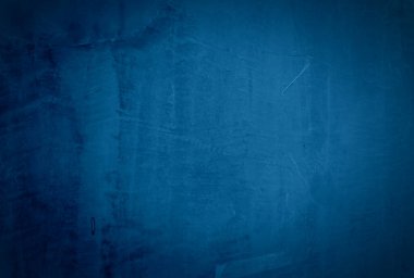 Vintage grunge mavi beton doku stüdyo duvarı arka planı vignette ile.